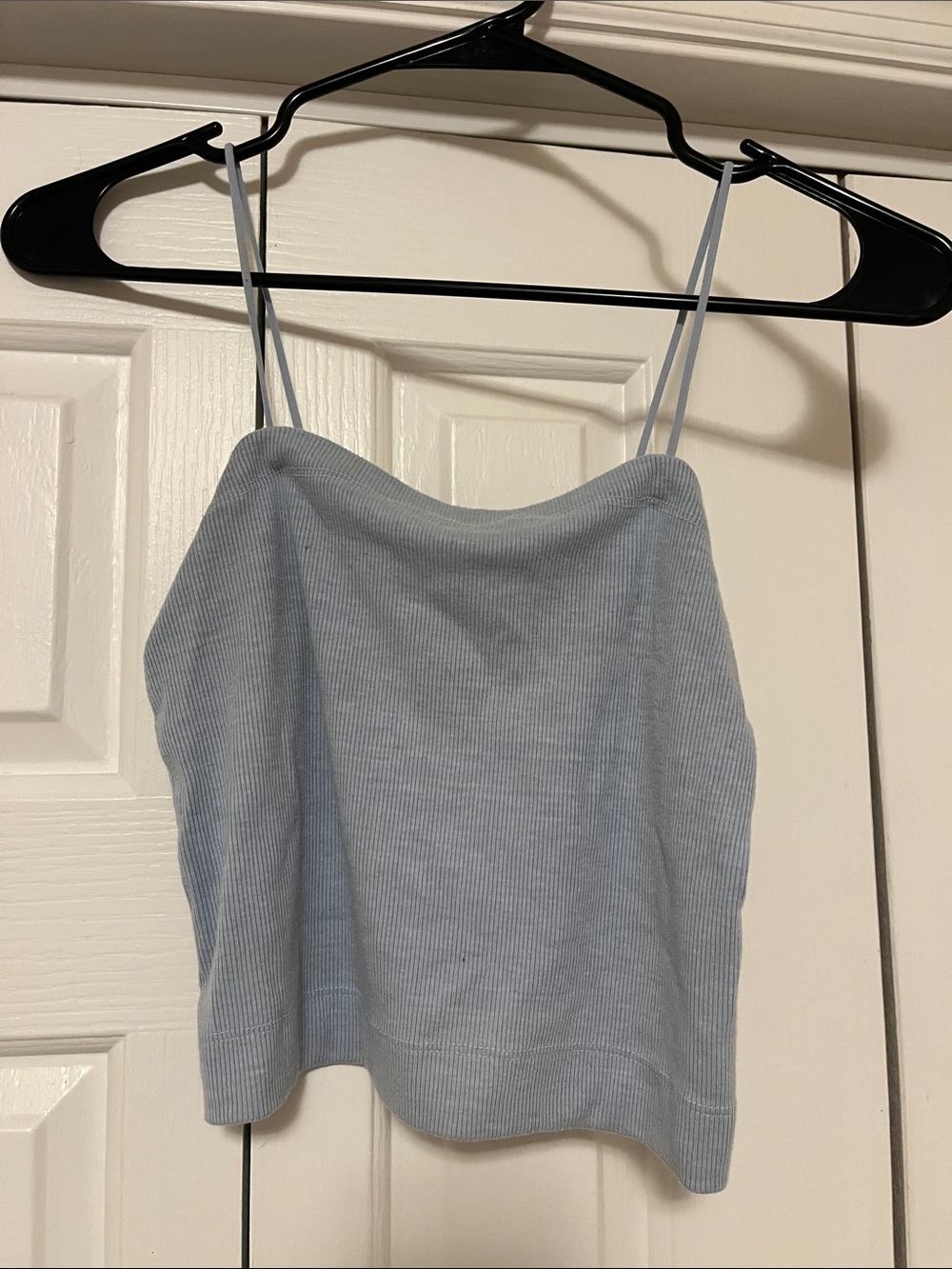 American Eagle Outfitters Pale Blue Ribbed Spaghetti Strap Tank